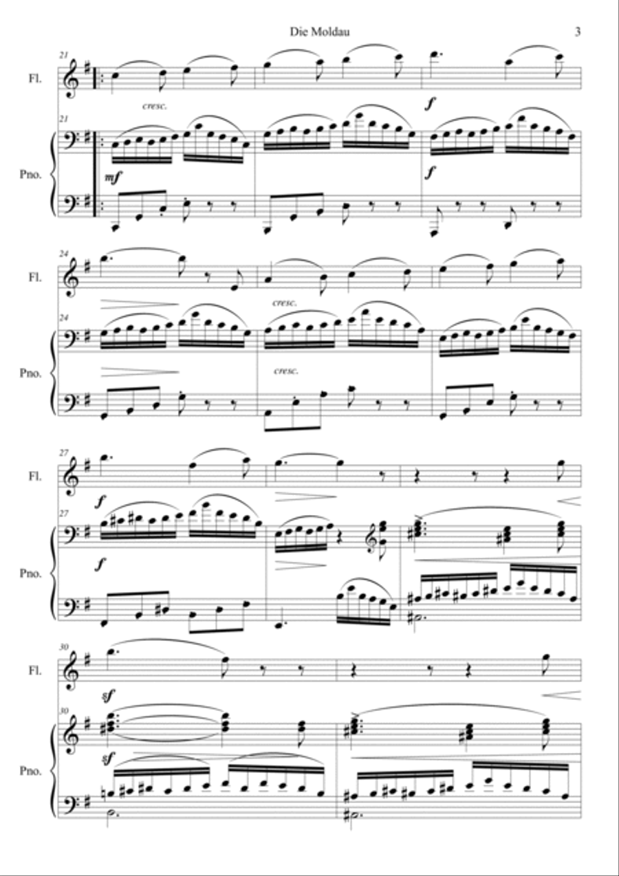 Die Moldau (Short Version) Flute Solo scores gallery preview page 3