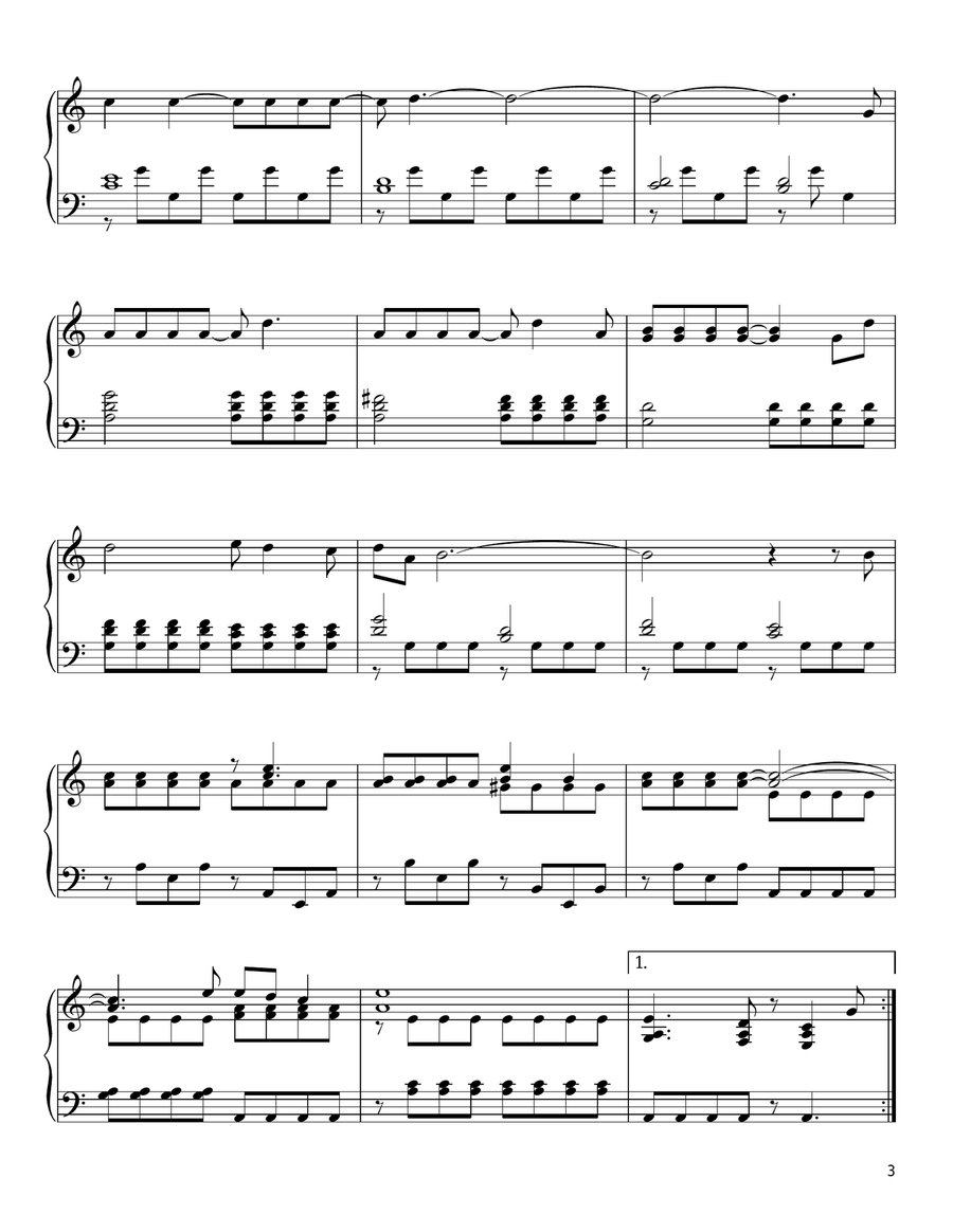 Pure And Easy (in the style of Antonio Vivaldi) Piano Solo scores gallery preview page 3