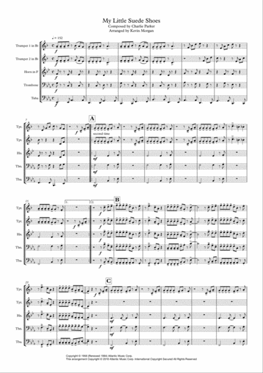 My Little Suede Shoes My Little Suede Shoes Brass Ensemble scores gallery preview page 1