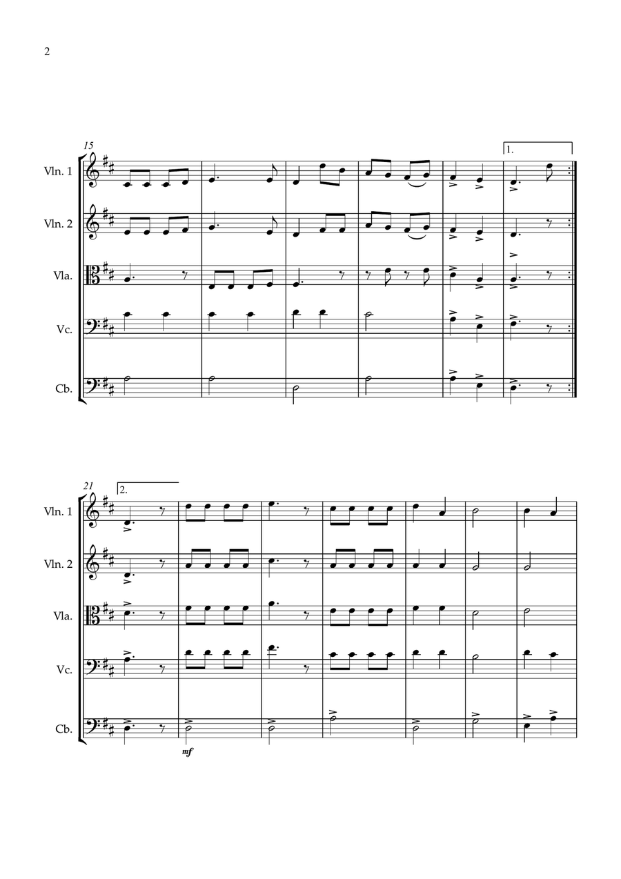 Joy To The World String quintet easy intermediate String Quintet scores gallery preview page 2