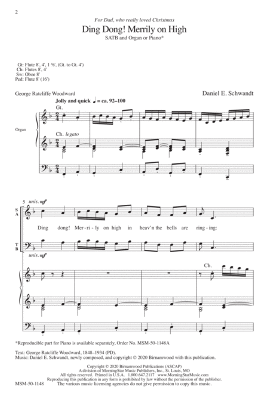Ding Dong! Merrily on High 4-Part scores gallery preview page 1