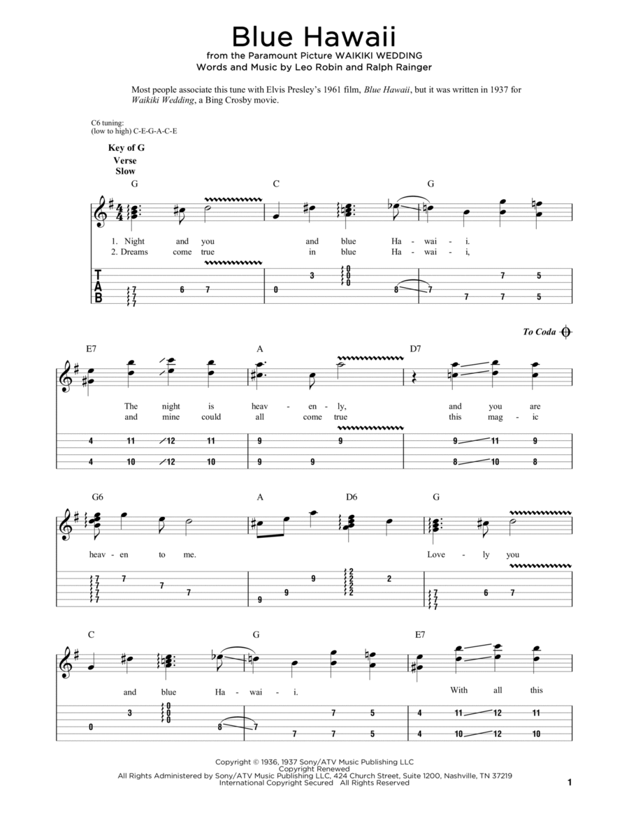 Blue Hawaii Dobro scores gallery preview page 1