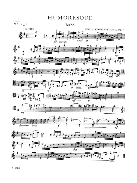 Koussevitzky: Humoresque, Op. 4