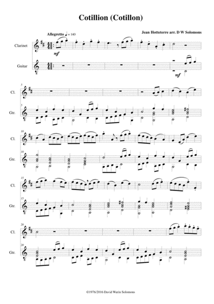 Cotillion (Cotillon) for clarinet and guitar image number null
