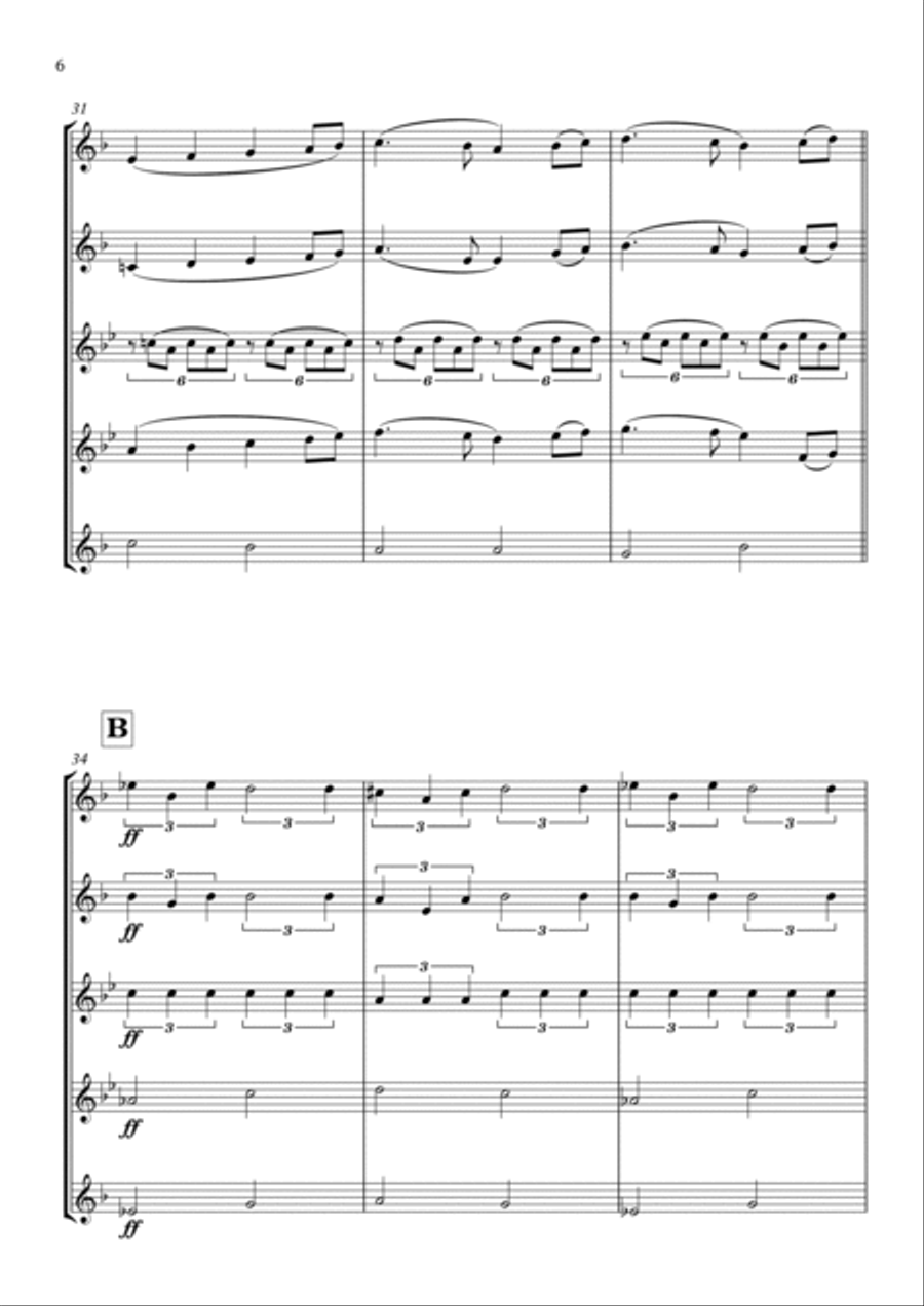 Swan Lake Saxophone Quintet scores gallery preview page 6