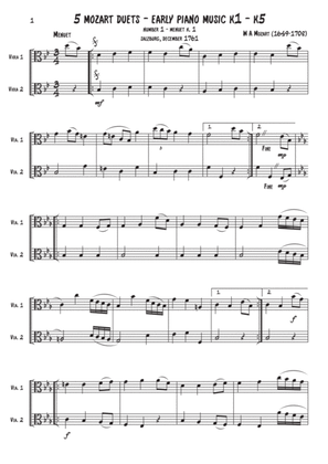 Viola duets - 5 Mozart duets