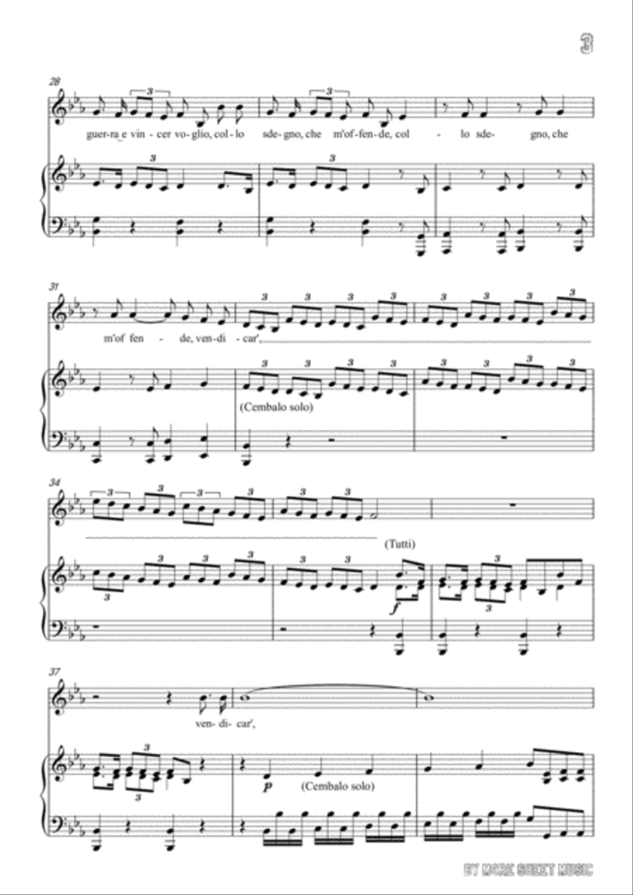 Handel-Vo' far guerra in E flatMajor,for Voice and Piano Handel-Vo' far guerra in E flatMajor,for Voice and Piano Voice Solo scores gallery preview page 5