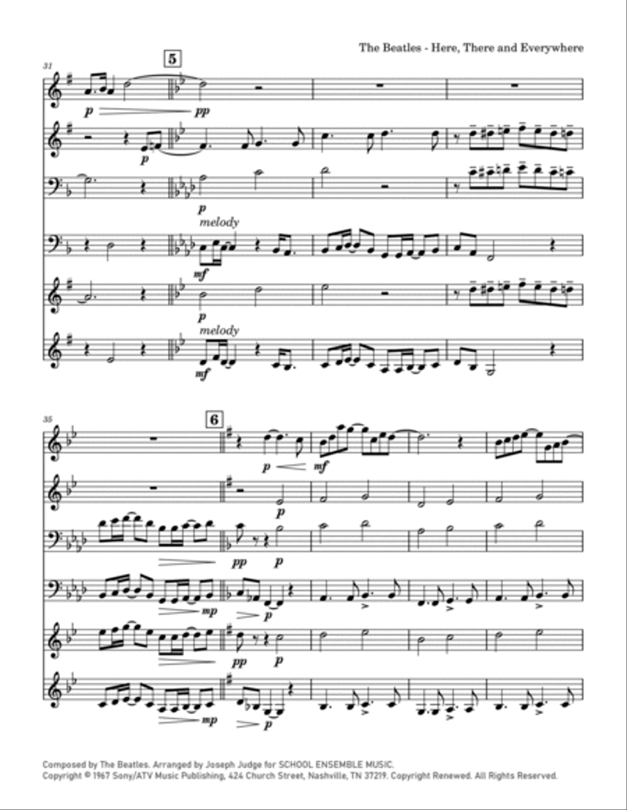 Here, There And Everywhere Chamber Music scores gallery preview page 4