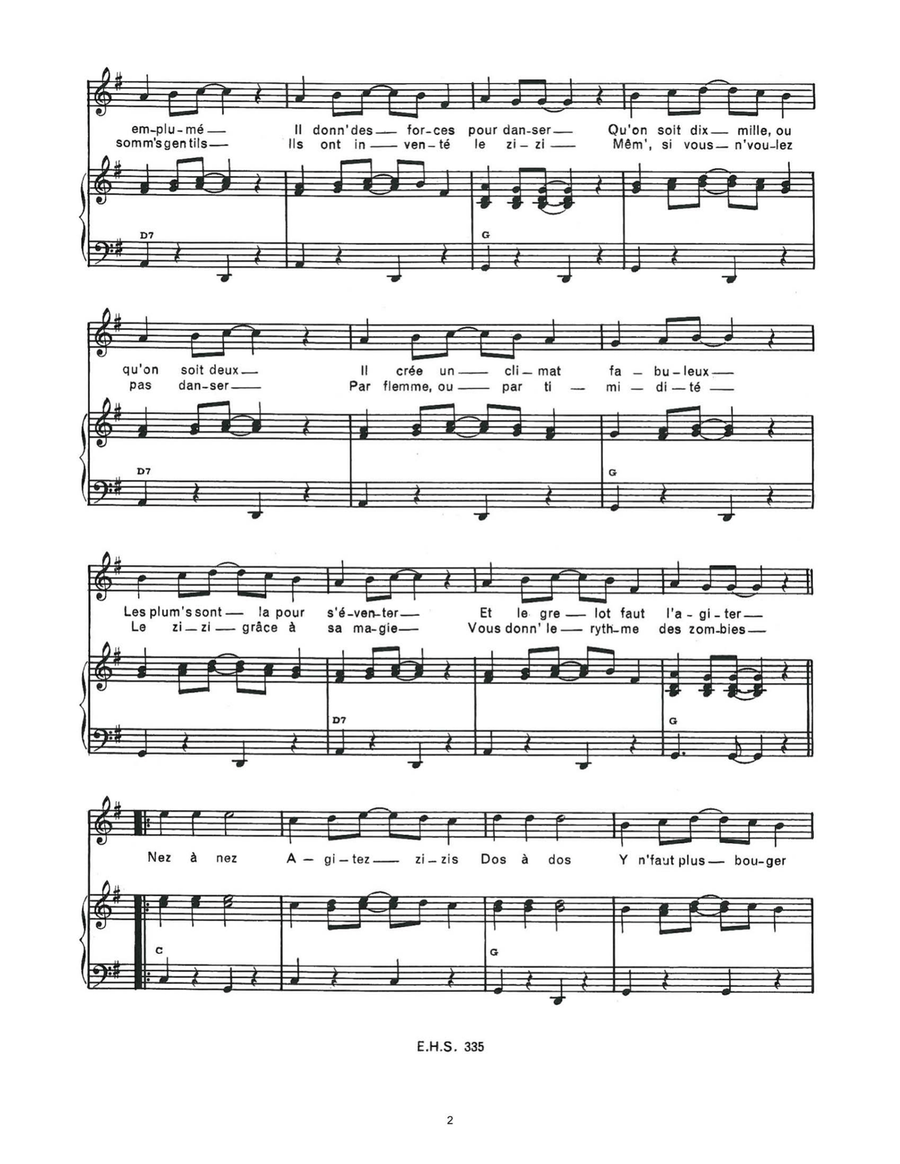 Zizi Des Zombies Zizi Des Zombies Piano, Vocal scores gallery preview page 2