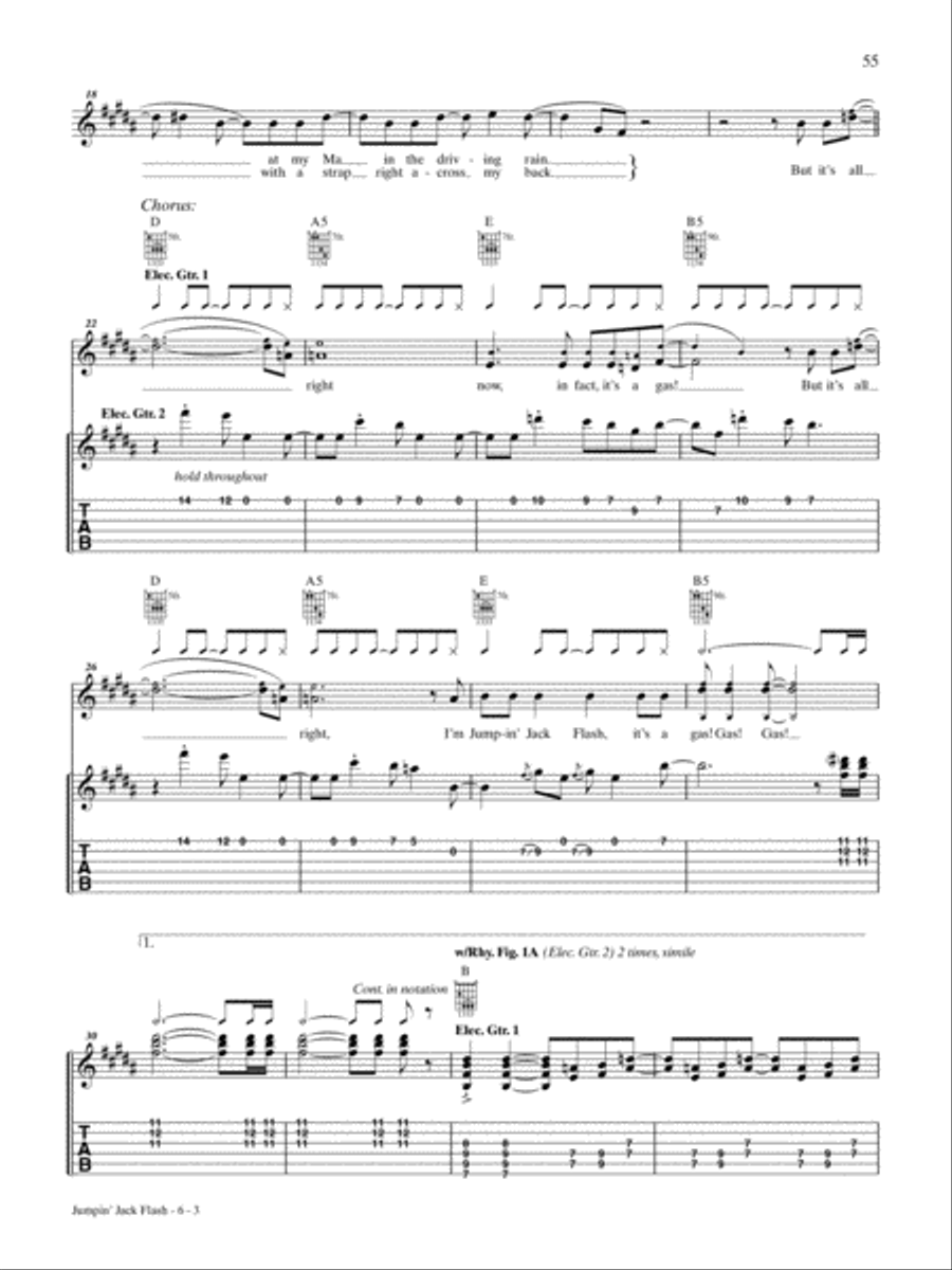 Jumpin' Jack Flash Jumpin' Jack Flash Guitar Tablature scores gallery preview page 3