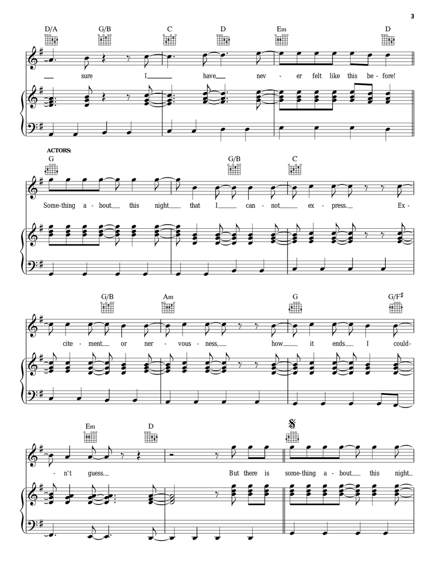 Something About This Night (from Finding Neverland) Piano, Vocal, Guitar scores gallery preview page 3