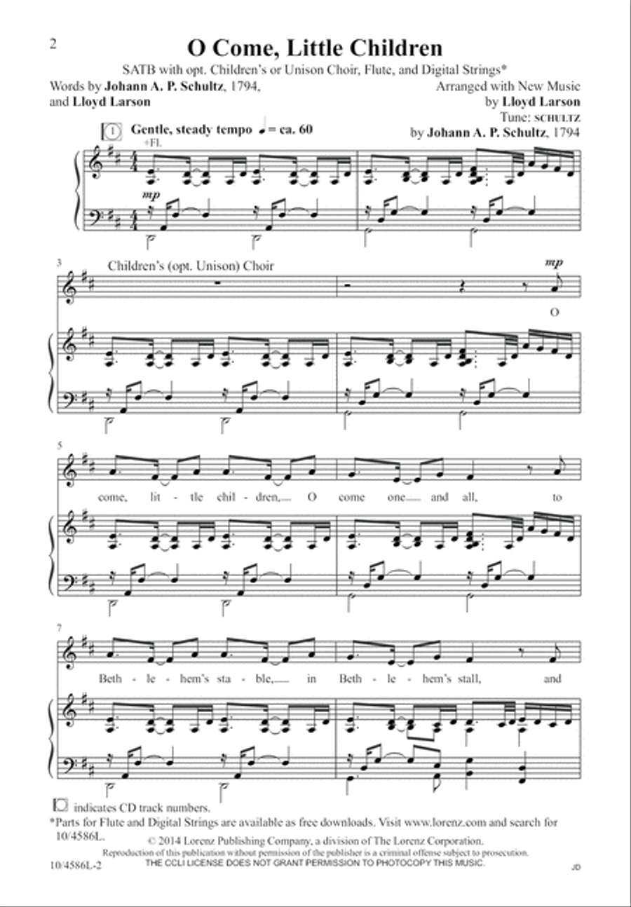 O Come, Little Children 4-Part scores gallery preview page 3
