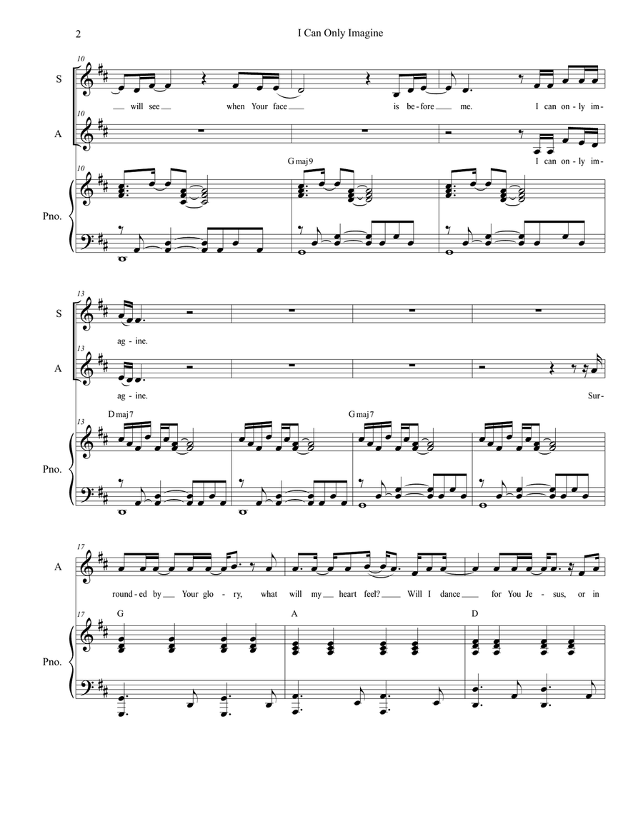 I Can Only Imagine Alto Voice scores gallery preview page 2