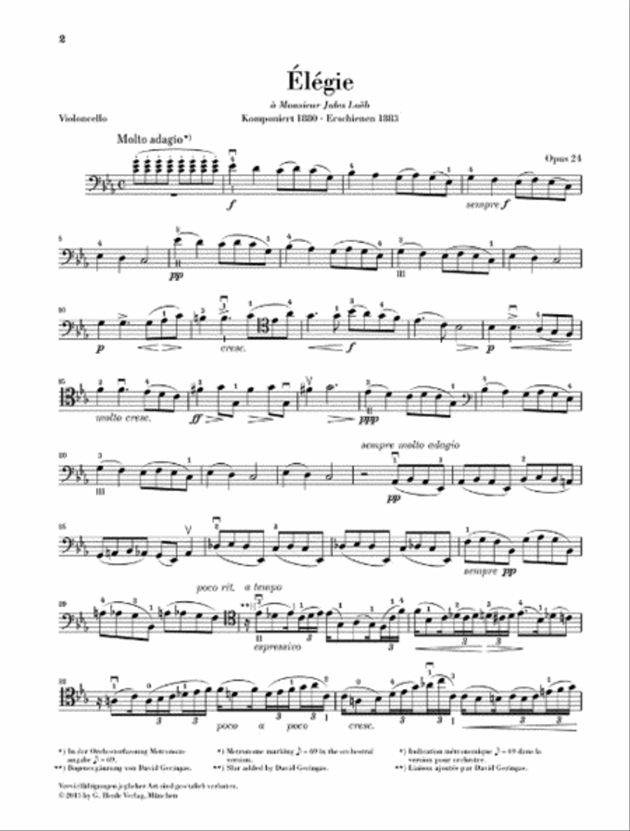Gabriel Fauré – Élégie for Violoncello and Piano, Op. 24 Piano Accompaniment scores gallery preview page 5