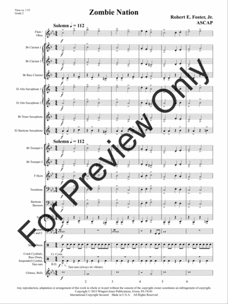 Zombie Nation Concert Band scores gallery preview page 5