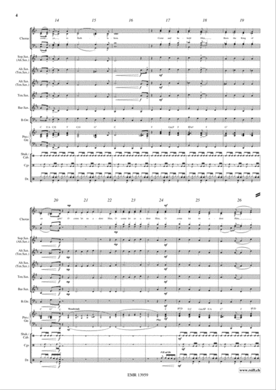 Adeste Fideles Adeste Fideles Saxophone Quintet scores gallery preview page 5