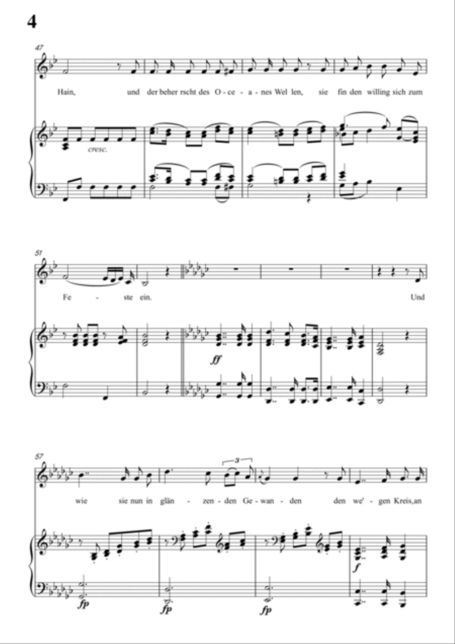 Schubert-Uraniens Flucht(Urania's Flight),D.554 in bE for Vocal and Piano Voice scores gallery preview page 5