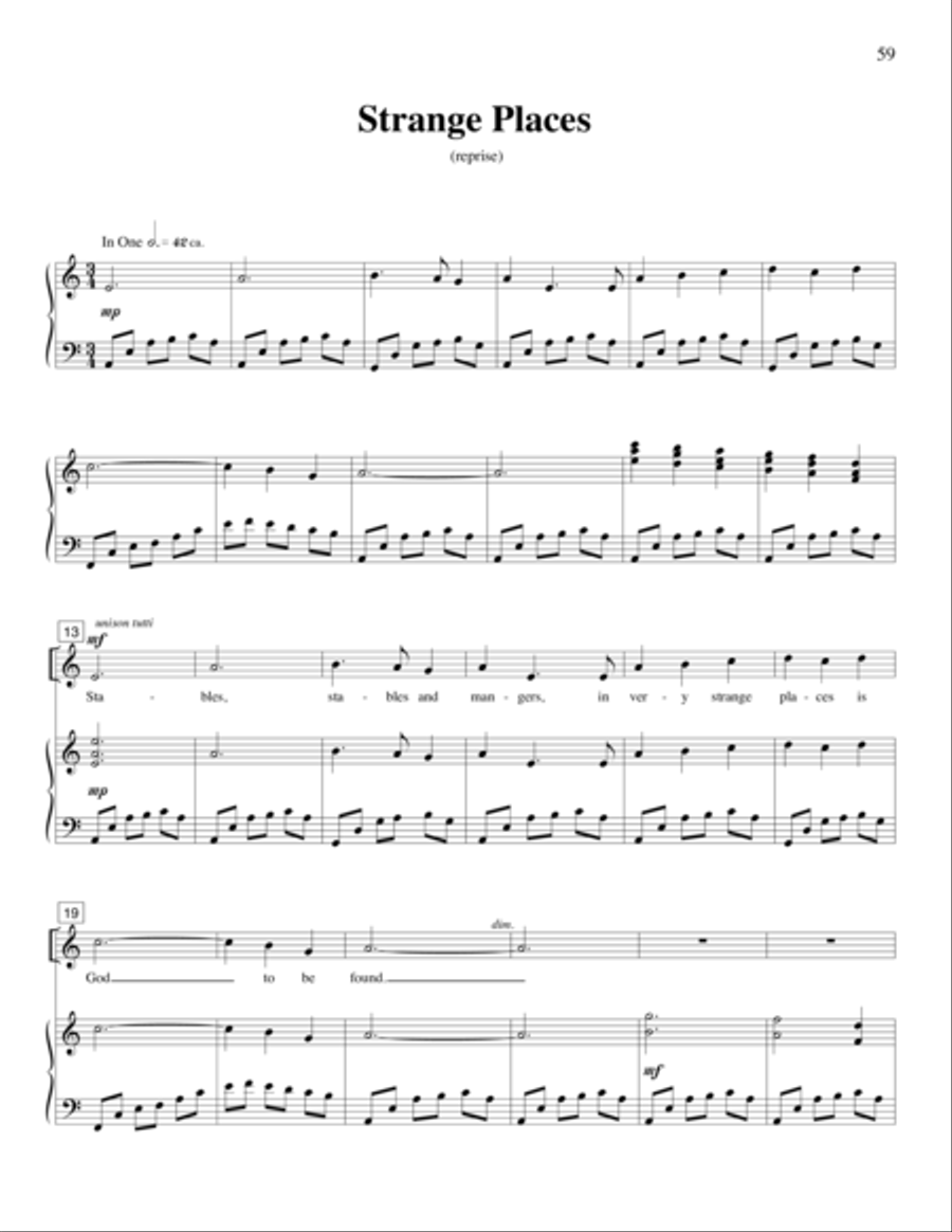 Strange Places (Christmas Pageant) 4-Part scores gallery preview page 36