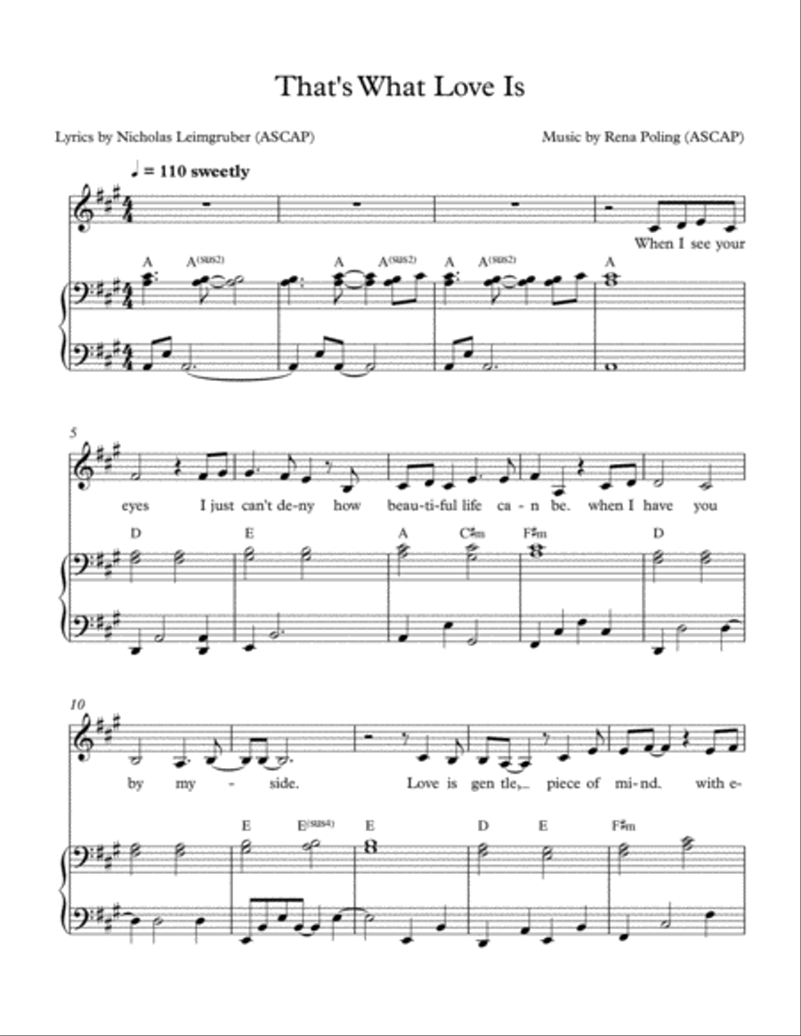 That's What Love Is That's What Love Is Voice scores gallery preview page 1