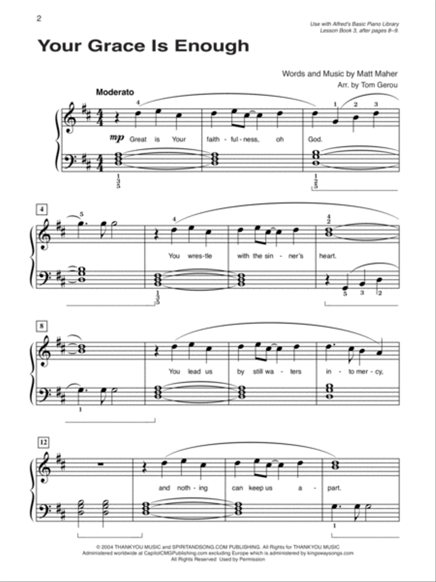 Alfred's Basic Piano Course Praise Hits, Level 3 Piano Method scores gallery preview page 3