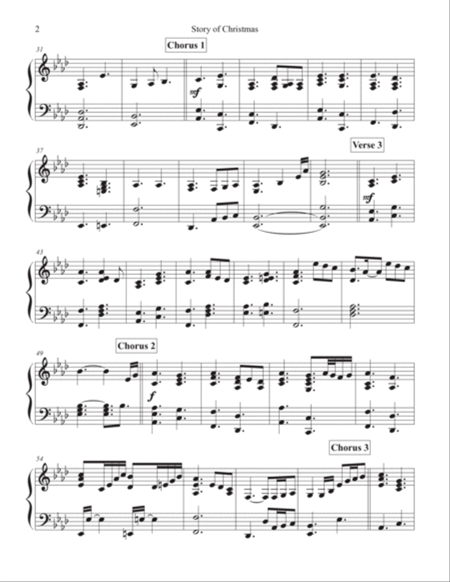 Story of Christmas Piano Solo scores gallery preview page 2