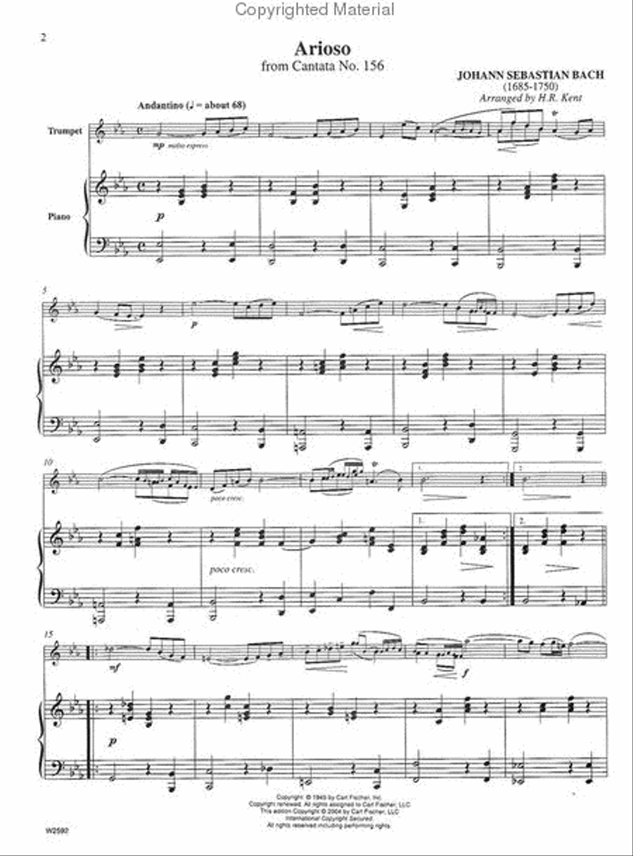 Arioso Trumpet Solo scores gallery preview page 2