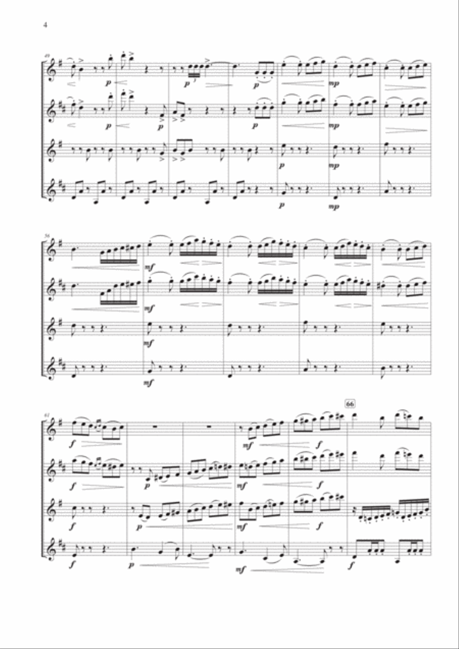 Capriccio Italien for Saxophone Quartet Saxophone Quartet scores gallery preview page 4