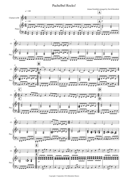 Pachelbel Rocks! for Clarinet and Piano image number null