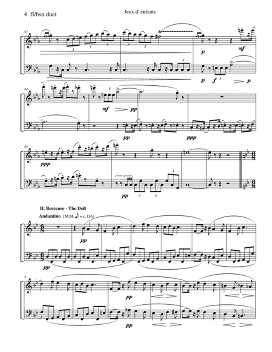 Bizet - Children's Games for Flute and Bassoon Duet image number null