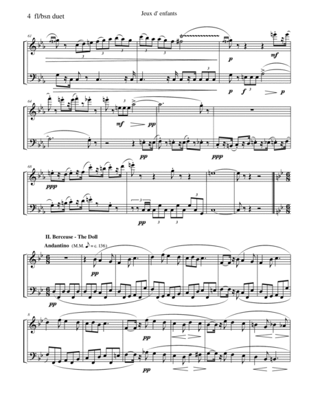 Bizet - Children's Games for Flute and Bassoon Duet image number null