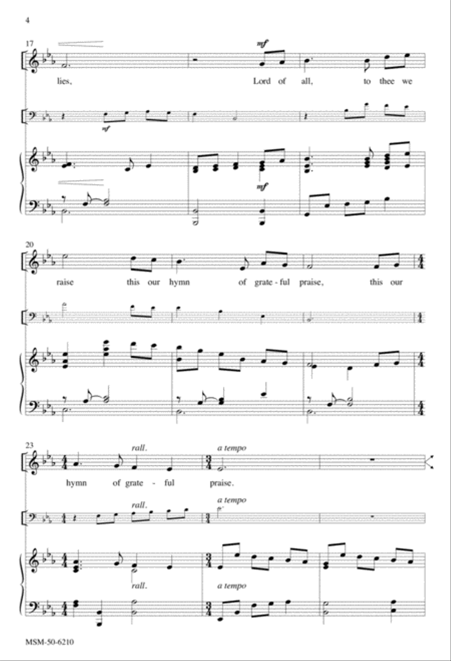 For the Beauty of the Earth Unison Choir scores gallery preview page 4