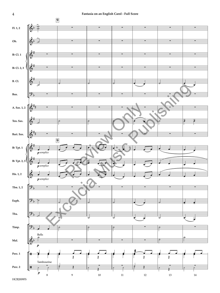 Fantasia on an English Carol (Score) Concert Band scores gallery preview page 5