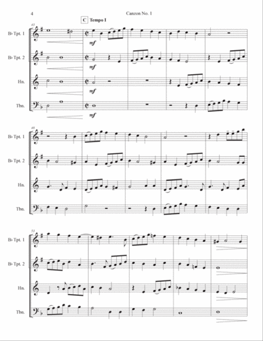 17 Brass Quartets from "Canzoni per sonare"