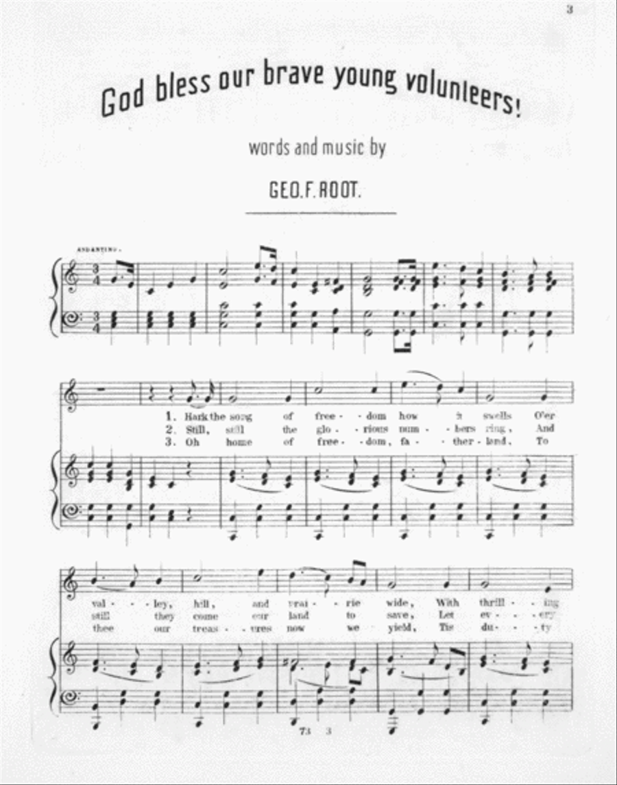 God Bless Our Brave Young Volunteers. Song Voice scores gallery preview page 2