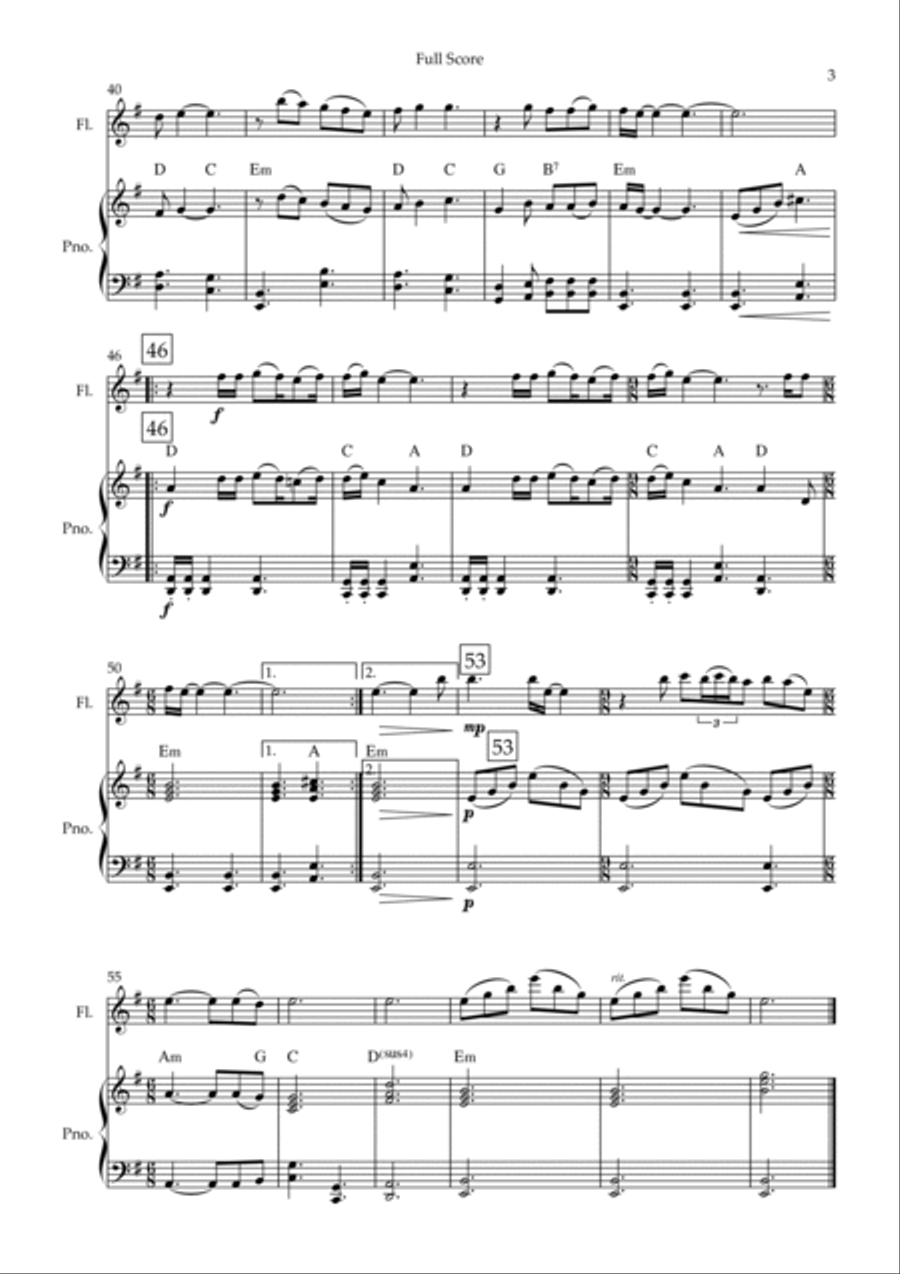 Nothing Else Matters Flute Solo scores gallery preview page 3