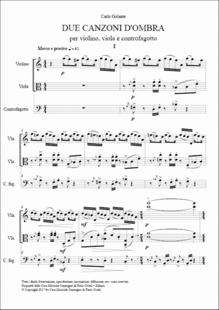 Due Canzoni D'ombra Bassoon scores gallery preview page 2