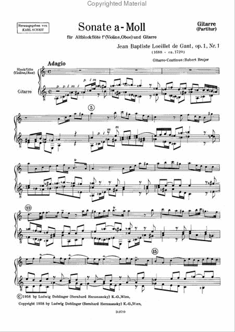 Sonate a-moll op. 1 / 1 Oboe scores gallery preview page 2