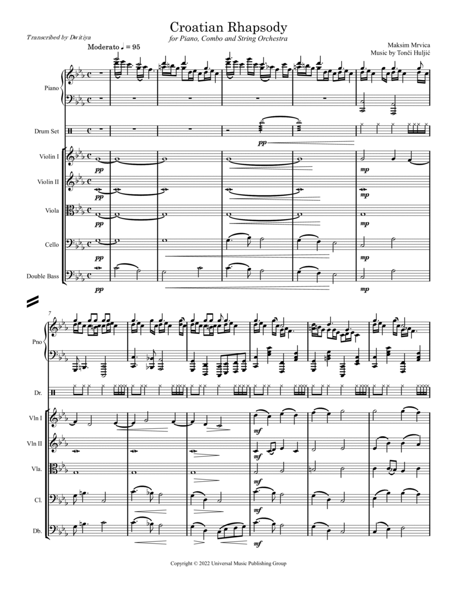 Croatian Rhapsody Chamber Orchestra scores gallery preview page 1