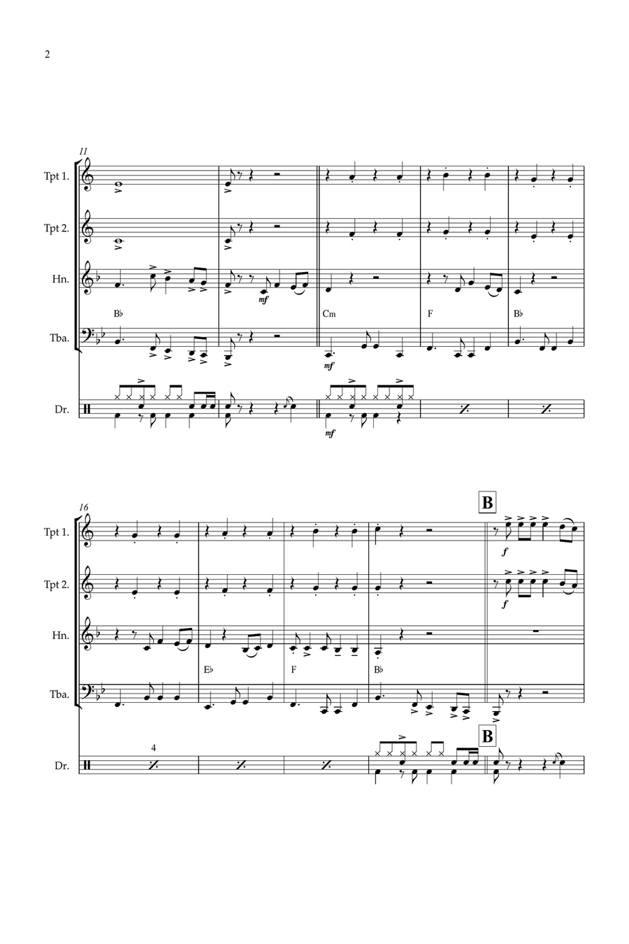 Feliz Navidad Feliz Navidad Brass Quartet scores gallery preview page 2