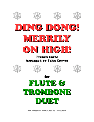Book cover for Ding Dong! Merrily on High! - Flute & Trombone Duet