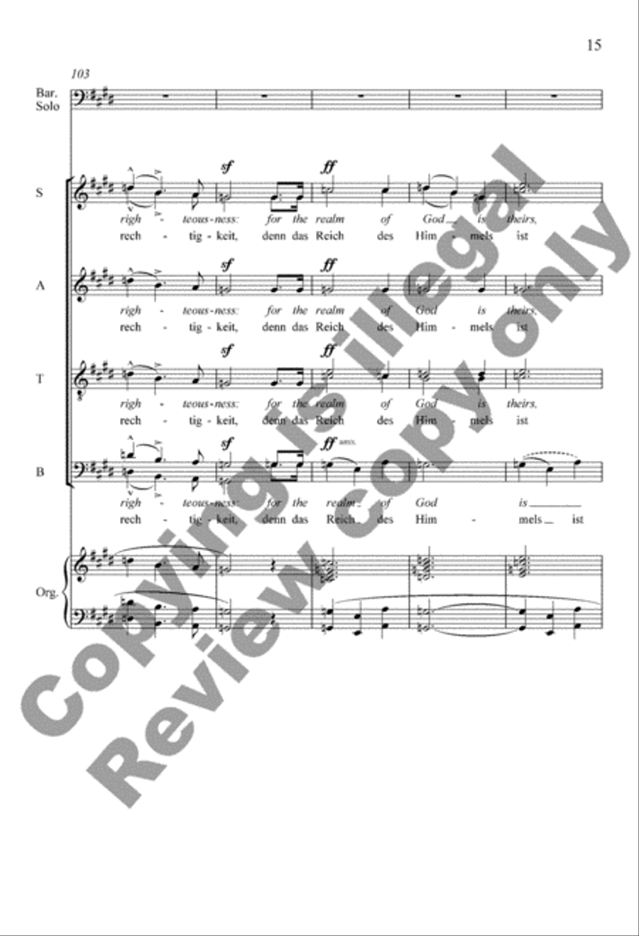 The Beatitudes (Die Seligkeiten) Divisi scores gallery preview page 14