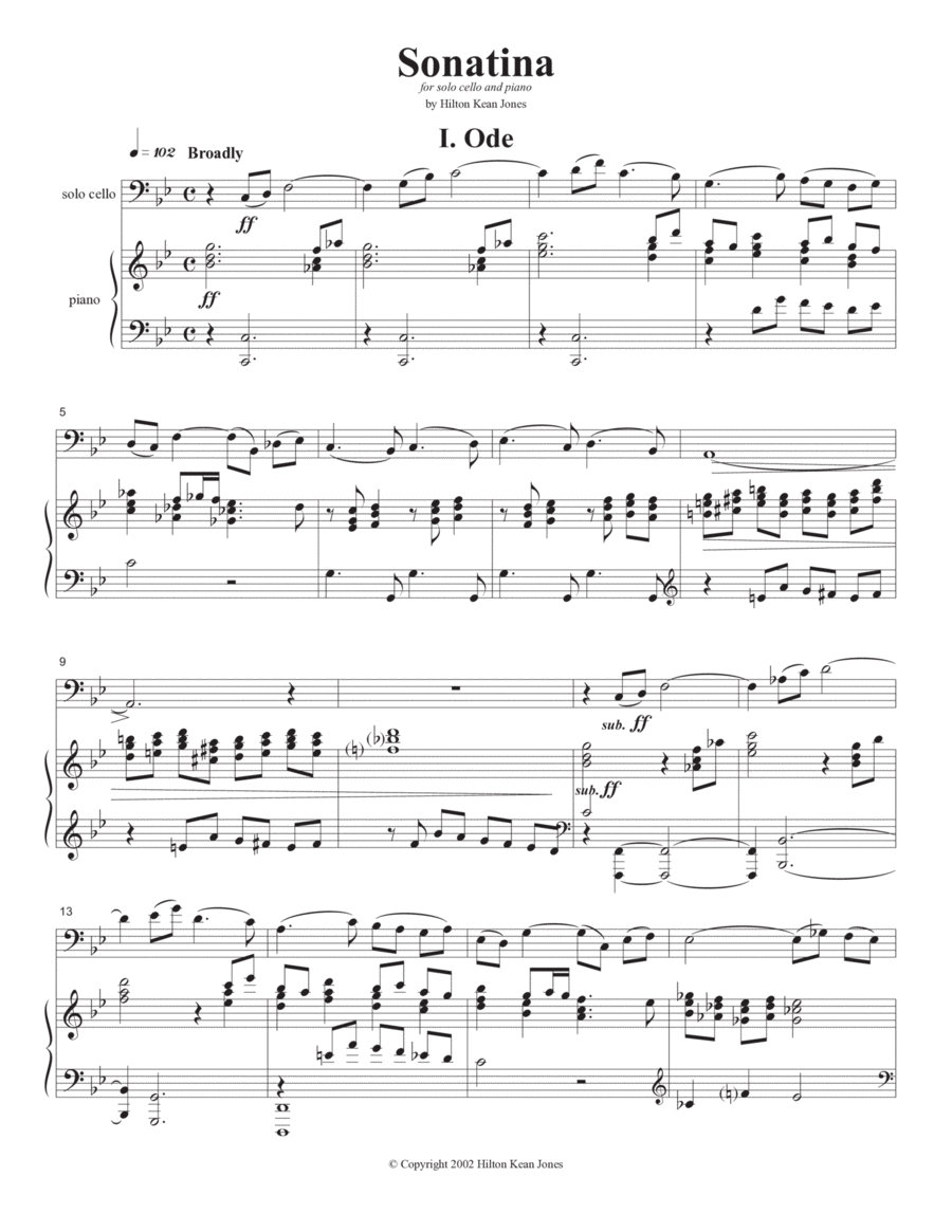 Sonatina for Cello & Piano Chamber Music scores gallery preview page 1