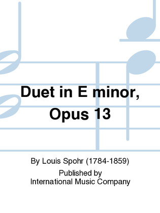 Book cover for Duet In E Minor, Opus 13