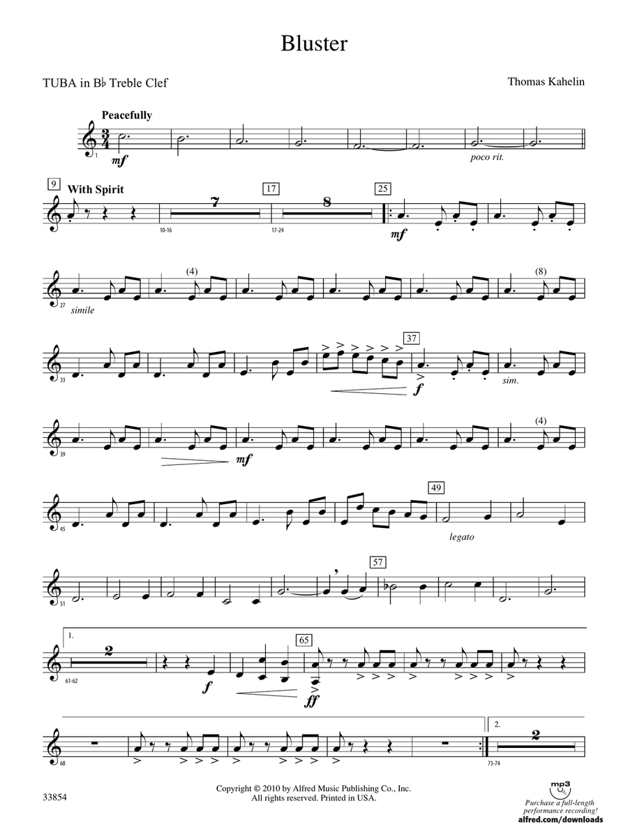 Bluster: (World Part) B-flat Tuba T.C.