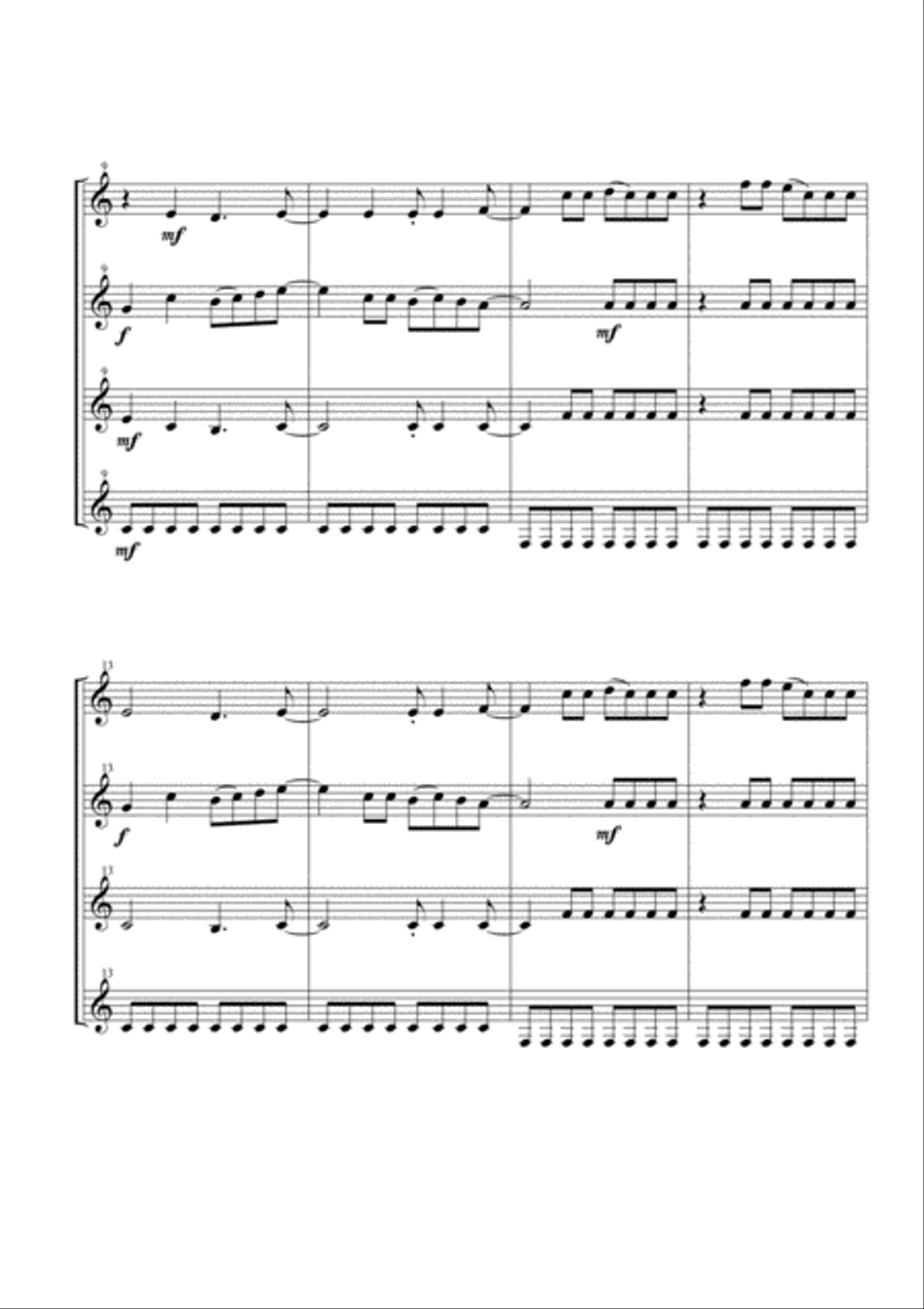 Mamma Mia Woodwind Quartet scores gallery preview page 2