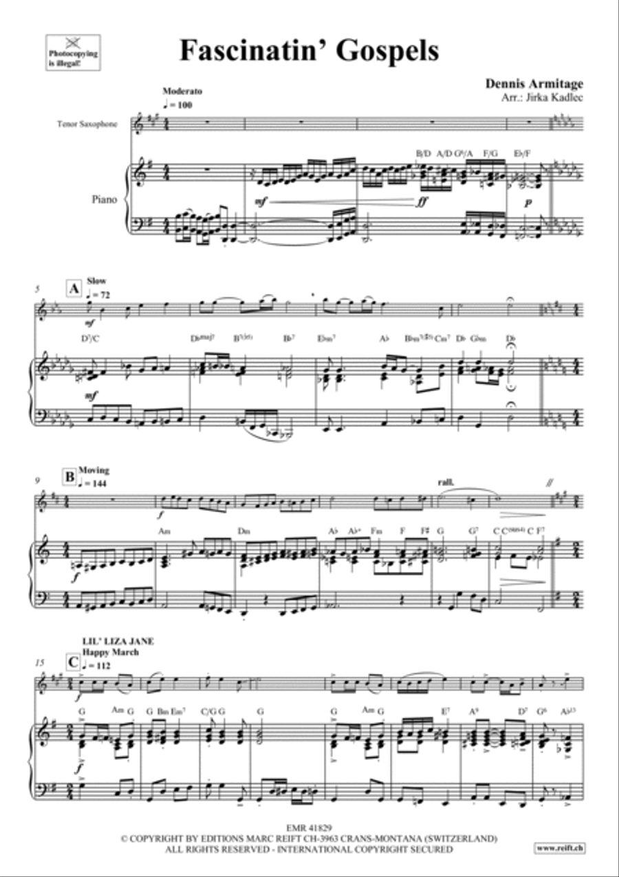 Fascinatin' Gospels Tenor Saxophone scores gallery preview page 5