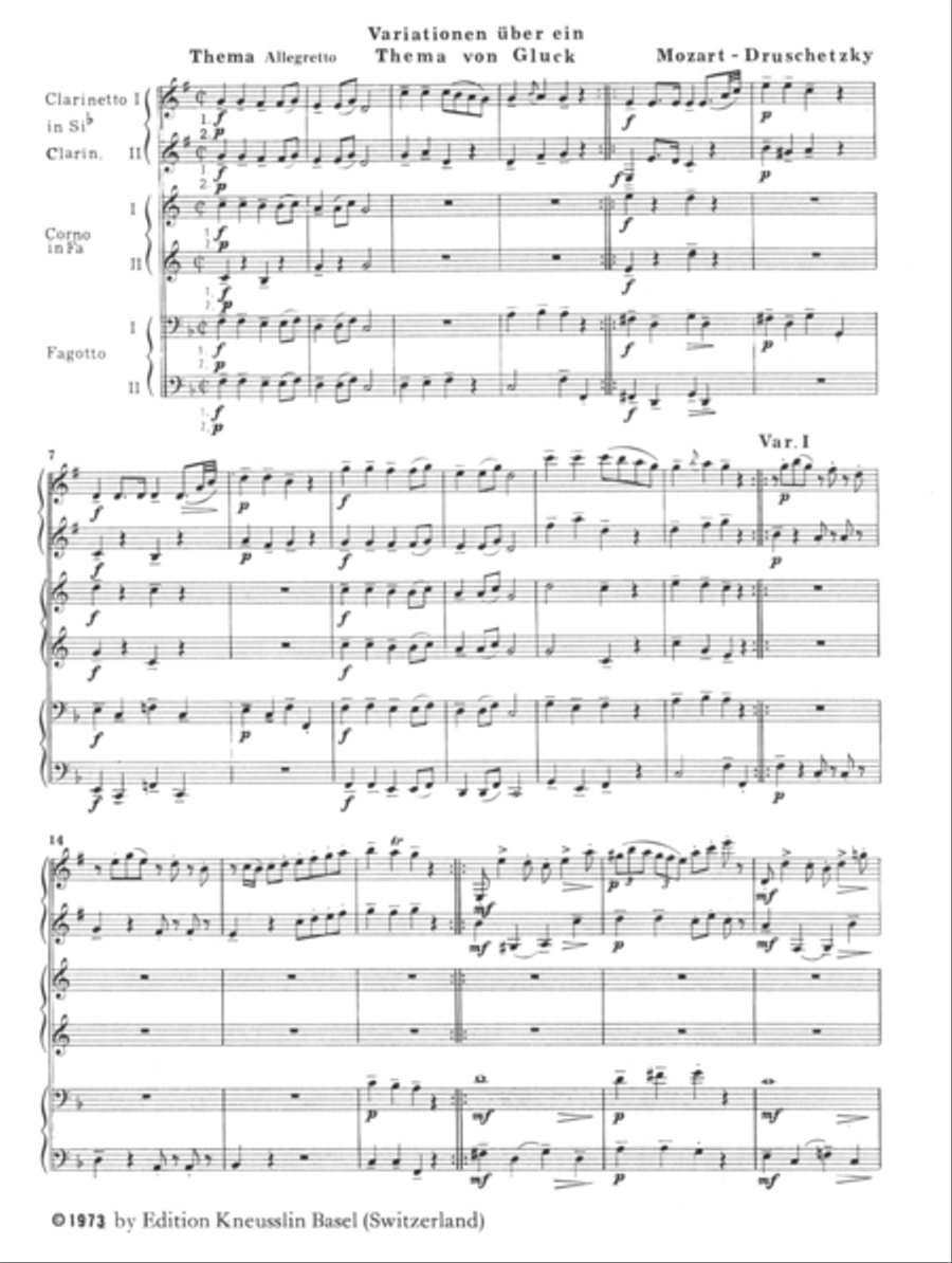 Variations on a Theme by Gluck: 'Unser dummer Pöbel meint' Bassoon scores gallery preview page 2