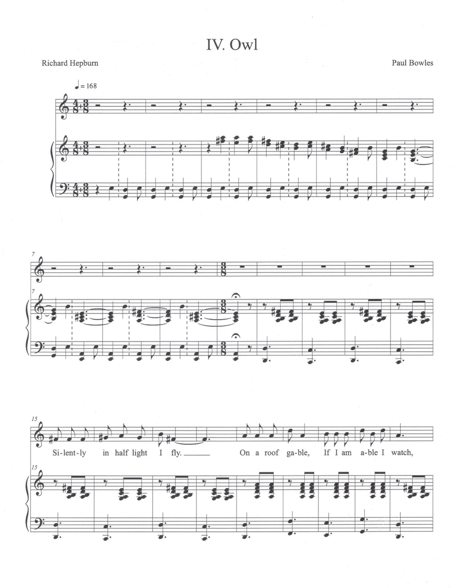 Owl Owl Piano, Vocal scores gallery preview page 1