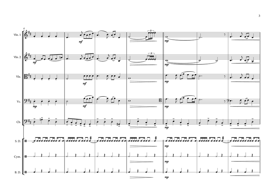 Thai Royal Anthe for String Orchestra String Orchestra scores gallery preview page 3