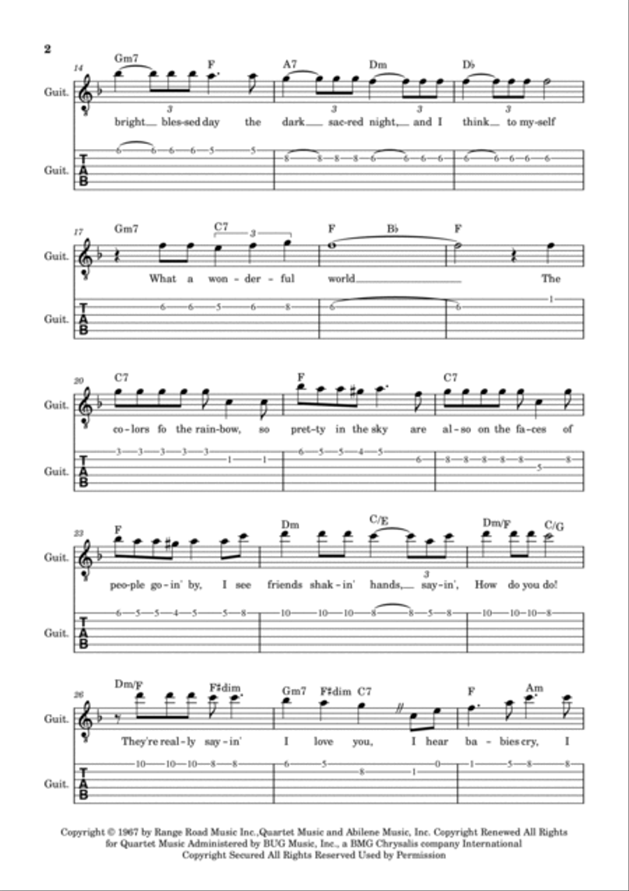 What A Wonderful World Acoustic Guitar scores gallery preview page 2